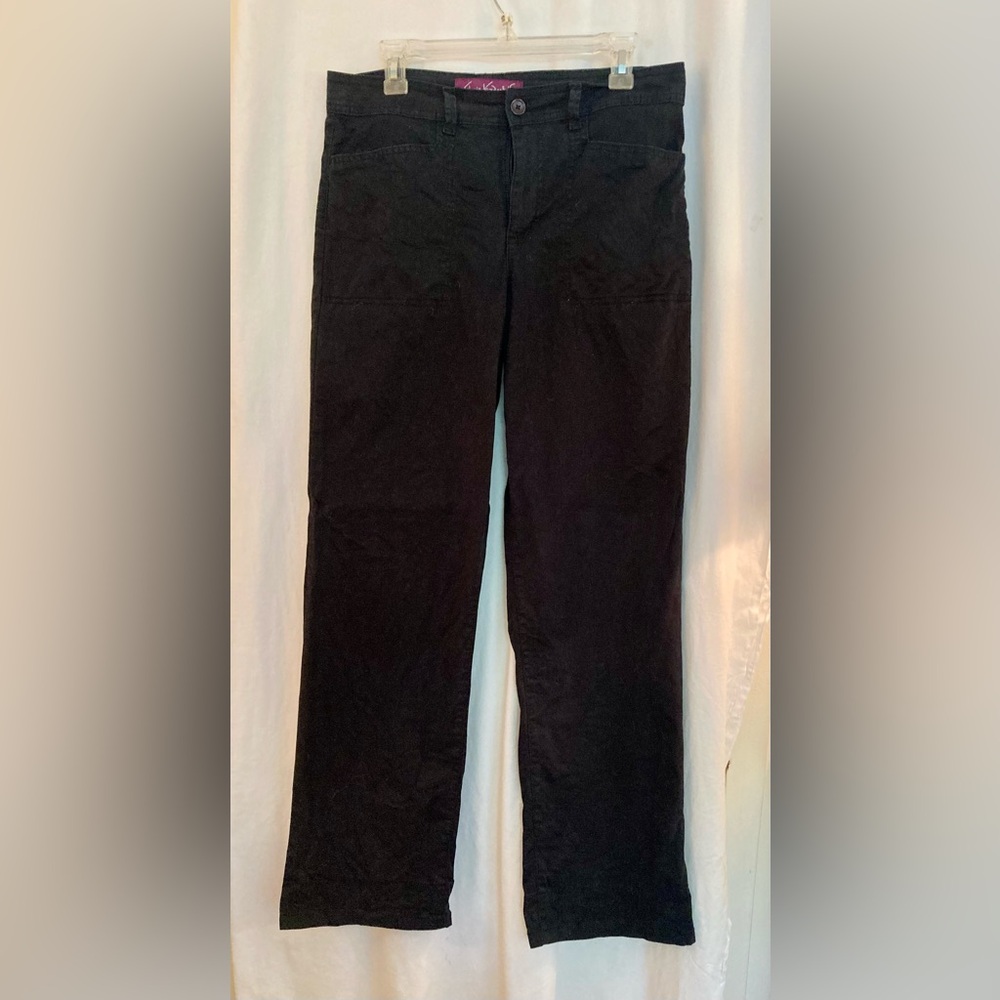 Gloria Vanderbilt Black High Rise Straight Leg Cotton Jeans Size 10